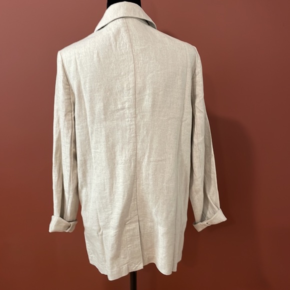 Classic Natural French Flax Linen Blazer NWT - Picture 2 of 7
